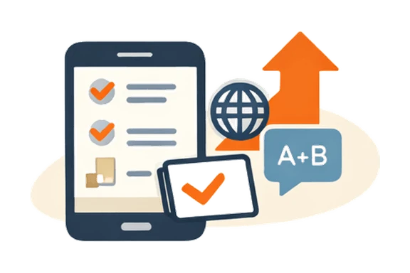 Mobile progress illustration